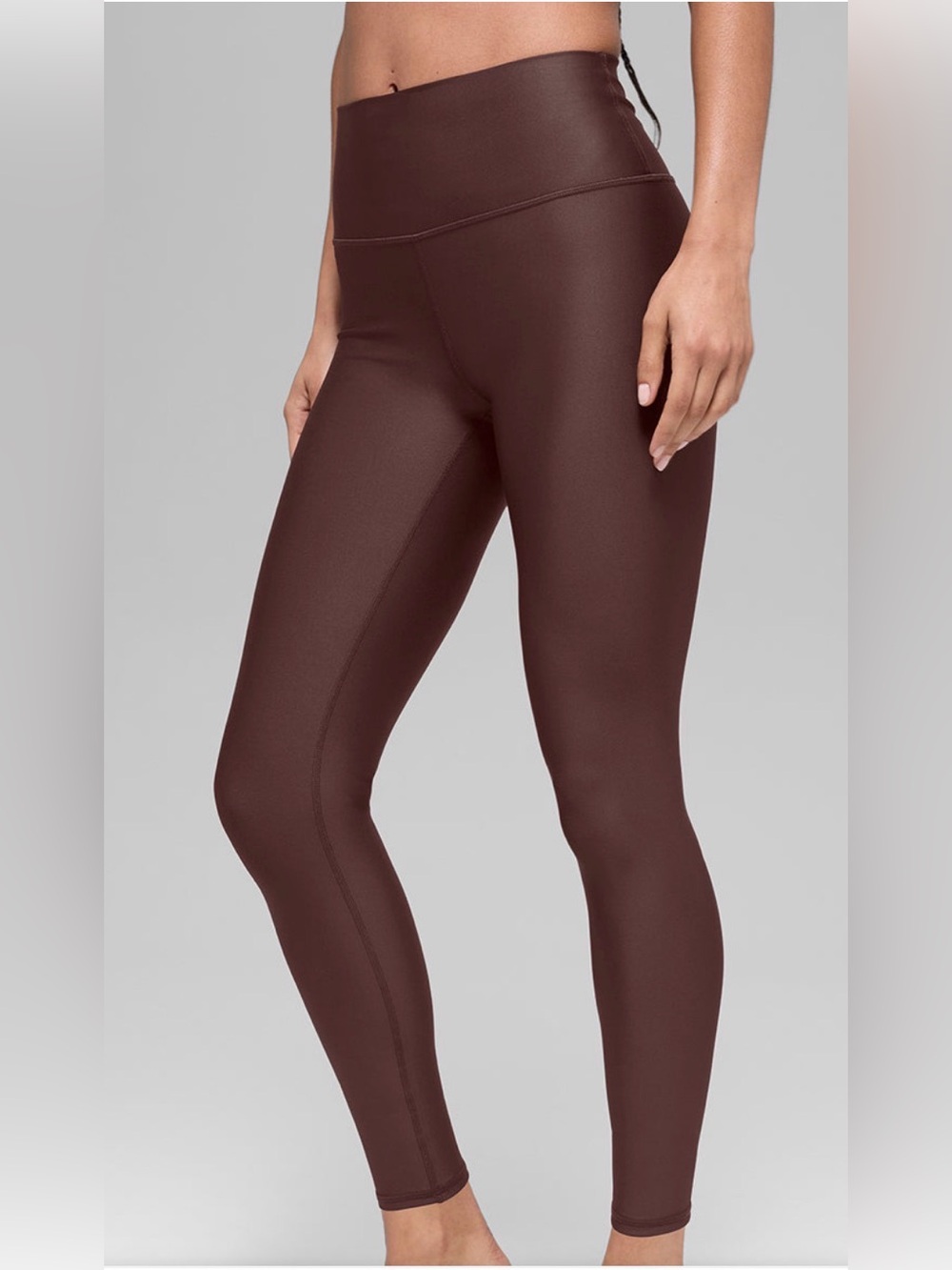 ALO Yoga High-Waist 7/8 Air Brush Leggings in Chocolate Brown